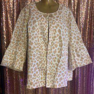 Multiples Animal Print (Cheetah/Leopard) Jacket with Flair Sleeves – Plus Size